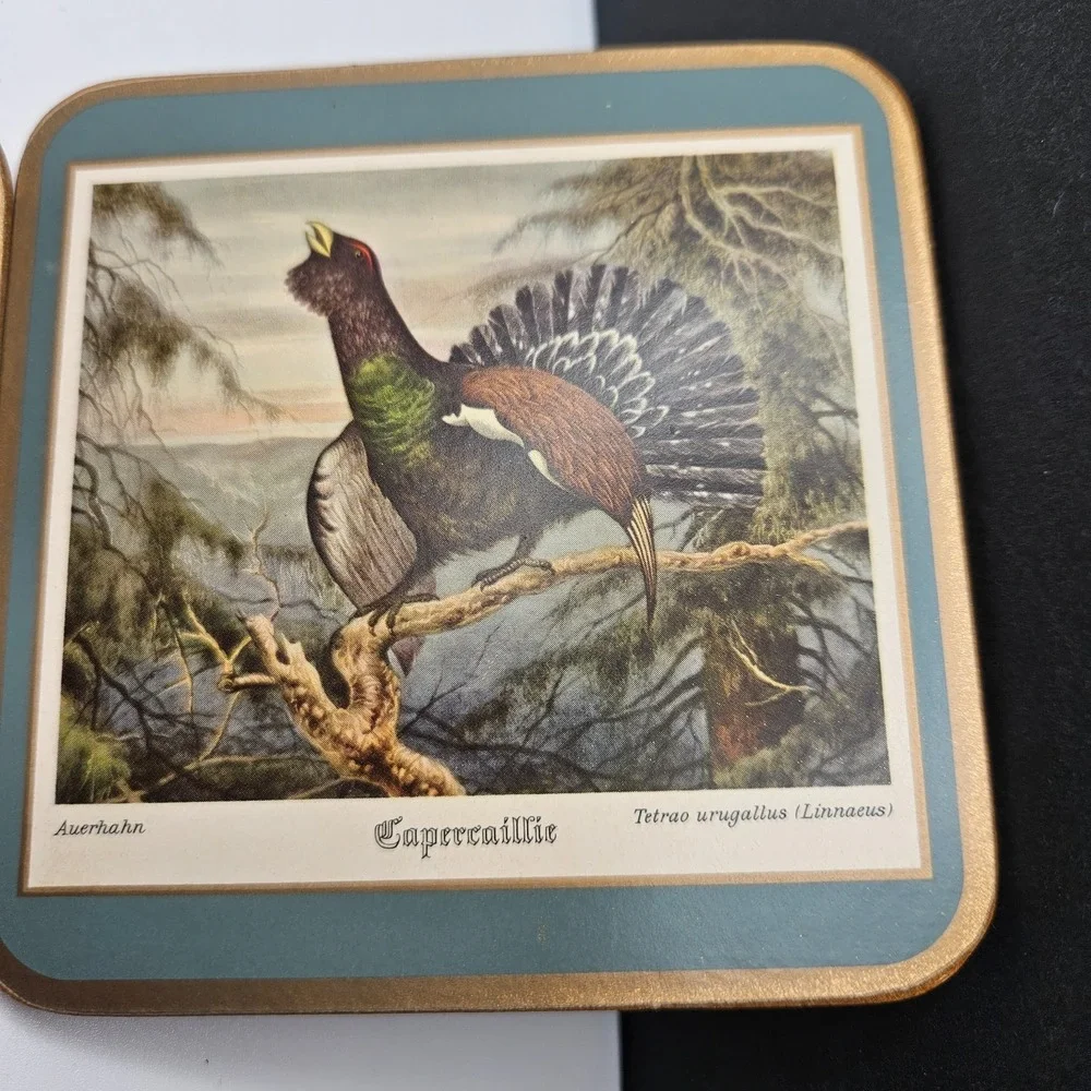Vintage Pimpernel Cork Backed Coasters – British Game Birds – Set of 5 – England